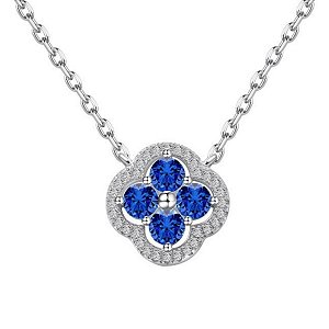 Colar trevinho azul em prata legítima 925 Eternal Joias