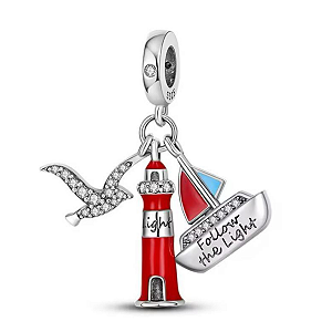 Berloque Pendente Farol Barco Ave prata Eternal Joias