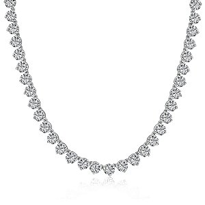 Colar Riviera 4mm Fecho Gaveta 3 Garras Prata 925 Eternal