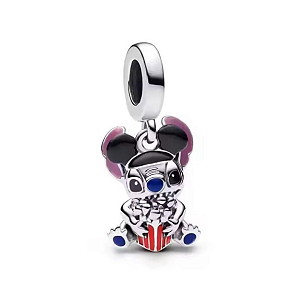 Berloque Pendente Stitch Cinema em prata legítima 925