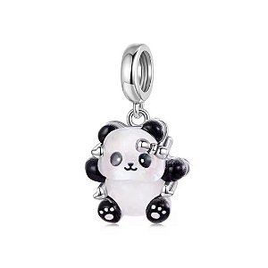 Berloque pendente panda em prata legítima 925