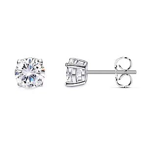 Brinco Pedra Moissanite 3mm 0,1ct Prata Legítima 925