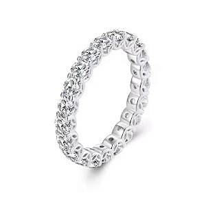 Anel aparador brilhante pedra moissanite 3mm 0.1ct prata 925