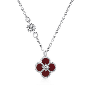 Colar Trevinho Vermelho Em Prata Legítima 925