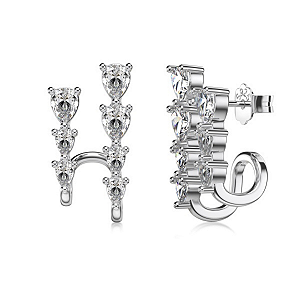 Brinco Ear Hook Gotas Em Prata Legítima 925 Eternal Joias