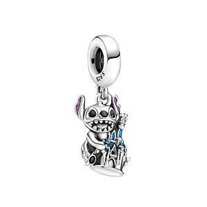Berloque Pendente Stitch No Castelo prata legítima 925