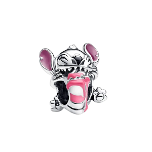 Berloque Separador Stitch Aniversário prata legítima 925