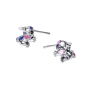 Brinco Stitch e Angel Em Prata Legítima 925