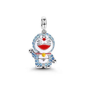 Berloque pendente gatinho Doraemon prata