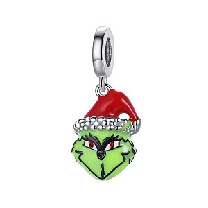 Berloque pendente Grinch natal prata