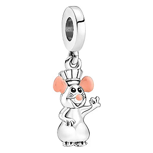 Berloque Ratatouille Chef Ratinho Em prata legítima 925