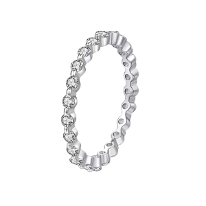 Anel brilhante aparador pedra moissanite 3mm 0.1ct prata 925