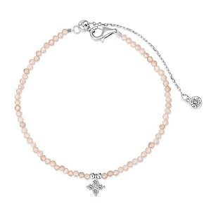 Pulseira Cristal Areia Em Prata 925 Legitima