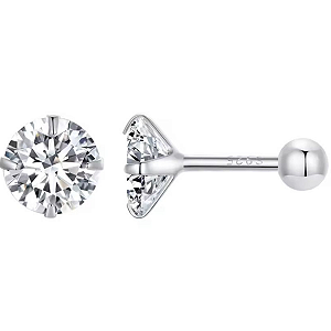 Piercing Tragus Flat Helix Labret 7mm em prata legítima 925