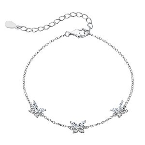 Pulseira Borboletas Brilhantes Em Prata 925 Eternal Joias
