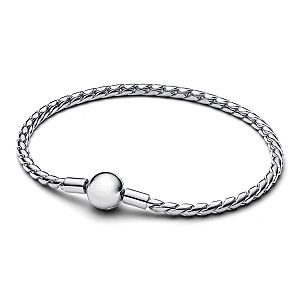 Bracelete maleável torcido fecho redondo prata legítima 925