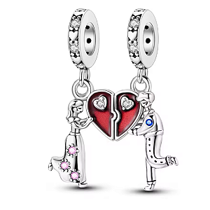 Berloque pendente amor que une prata eternal joias