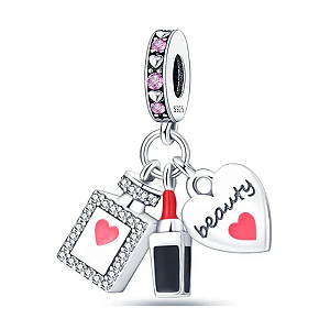 Berloque perfume batom beauty mulher prata eternal joias