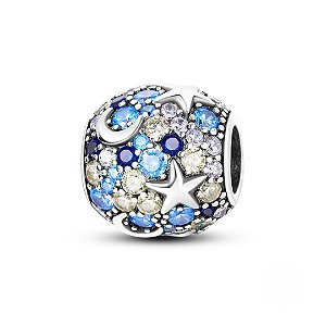 Berloque separador anoitecer céu estrelado prata