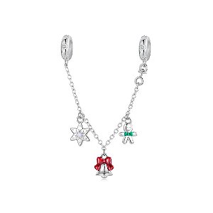 Trava corrente segurança natal prata legitima 925