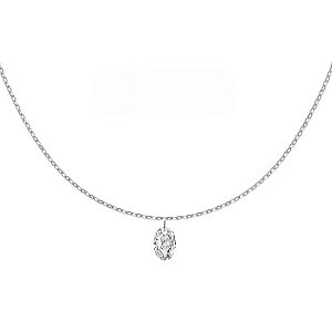 Colar minimalista ponto de luz pedra oval prata legítima 925