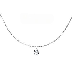 Colar minimalista ponto de luz gota em prata legítima 925