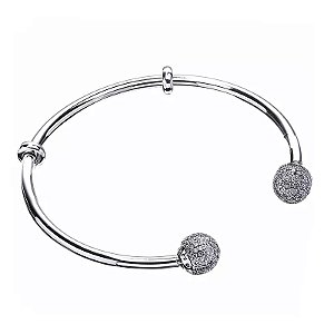 Bracelete rigido aberto evolution Prata de lei 925 legítima