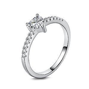 Anel Princesa Coracao Em Prata 925 Legítima Eternal Joias