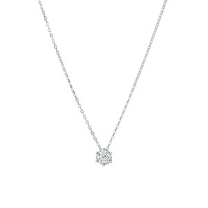 Colar ponto de luz sky blue moissanite 6.5mm 1.0ct prata 925