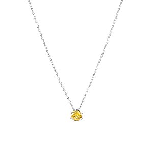 Colar yellow fancy moissanite 6.5mm 1.0ct prata 925