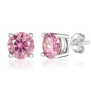 Brinco ponto de rosa blue moissanite 6.5mm 1.0ct