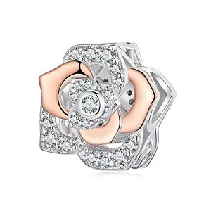 Berloque Rosa Ouro Rosé Gold Prata 925 Eternal Joias