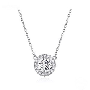 Colar Elegancia Classica Ponto De Luz Prata 925 legitima