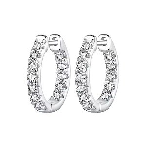 Brinco argolinha moissanite 1.75mm 0.023ct prata 925