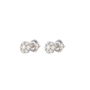 Brinco moissanite florzinha 2,5mm 0.0,6ct prata legítima 925