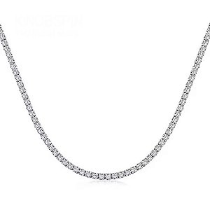 Colar riviera fecho gaveta moissanites 3mm 0.1ct prata 925