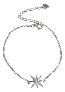 Pulseira estrela cadente em prata legítima 925 cor: Prata