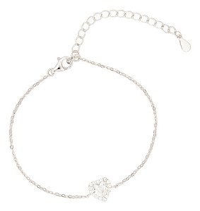Pulseira coração princesa em prata legítima 925 cor: Prata