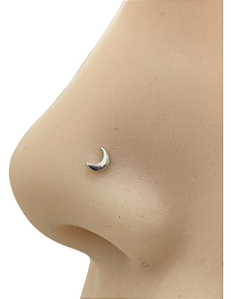 Piercing reto lua em prata legítima 925 Eternal Joias