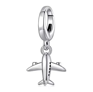 Berloque pendente aviao viagem Prata 925  Eternal joias