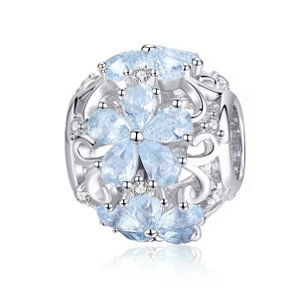 Berloque separador margarida azul Prata 925 Eternal joias