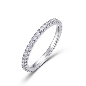 meia aliança fina moissanite  0.7 quilates ct  prata 925