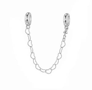 Corrente de Seguranca Corações em prata 925 legitima Eternal