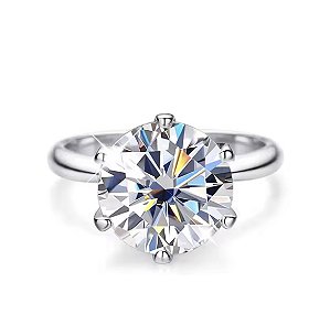 Anel solitário moissanite 11mm  5.0ct prata 925 Eternal