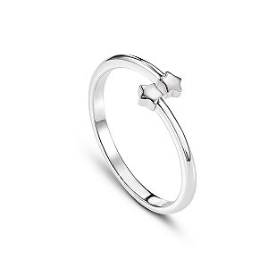 Anel ajustavel estrelas prata legitima 925 Eternal