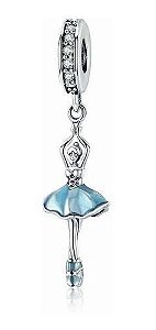 Berloque Bailarina Azul Eternal Joias Original Prata 925