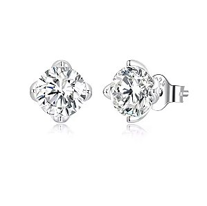 Brinco Ponto de luz Moissanite 5mm 0,5ct Prata Legítima 925