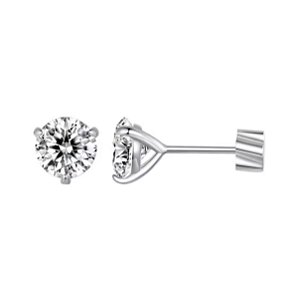 Brinco tarraxa baby Moissanite 3mm 0,1ct Prata 925 Eternal