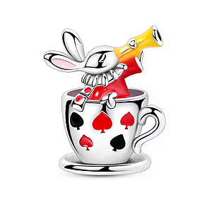 Berloque coelho alice no país das maravilhas eternal joias