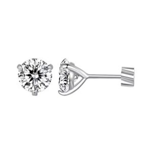 Brinco tarraxa baby Moissanite 6,5mm 1ct Prata 925 Eternal